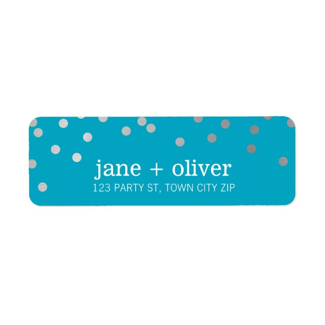 MODERN LABEL cute confetti spots silver turquoise (Front)