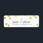 MODERN LABEL cute playful confetti spots gold foil<br><div class="desc">NOTE - the gold foil image is a printed picture Adhere to the back of your envelopes as a classy, personalised return address label. Setup as a template it is simple for you to add your own details, or hit the customise button and you can add or change text, fonts,...</div>