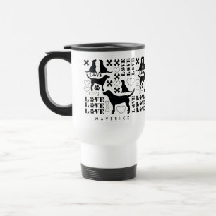 Modern Labrador Retriever Dogs & Love Paws Travel Mug