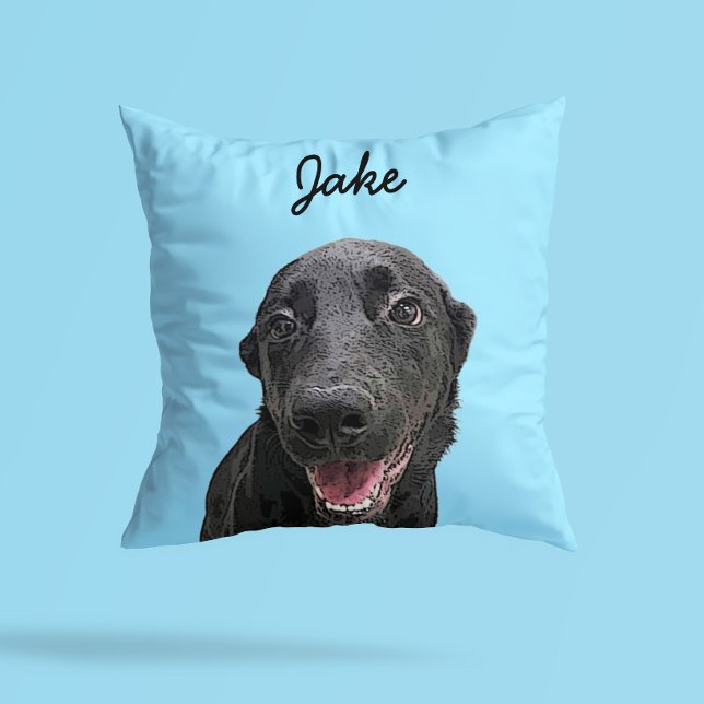 Modern Labrador Retriever Illustration | Add Name Cushion (Creator Uploaded)