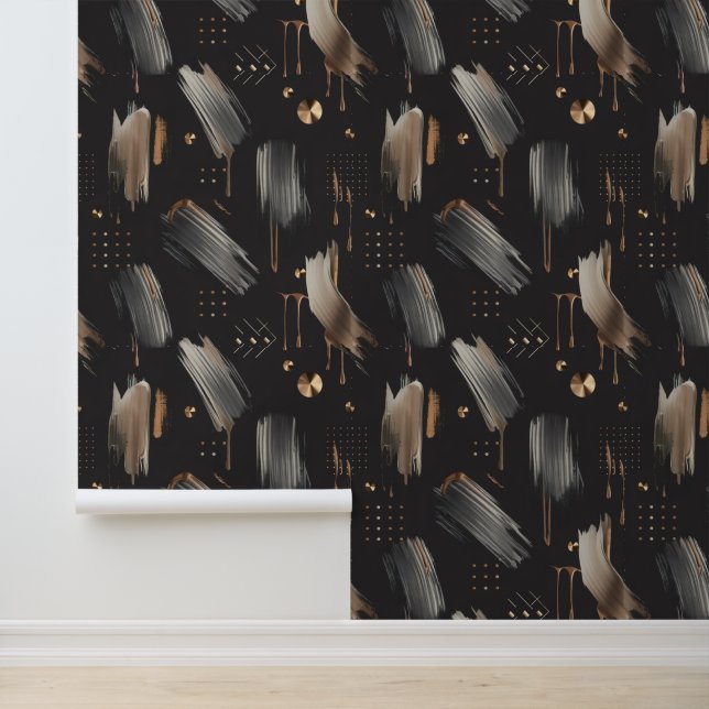 Modern Labyrinth (Metallic Paint) Luxury Wallpaper (Application)