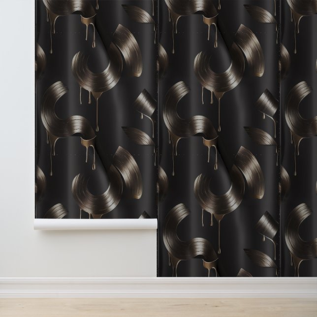 Modern Labyrinth No. 4 (Metallic) Luxury Wallpaper (Application)