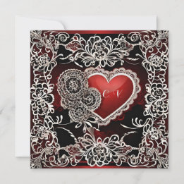 Modern Lace and Hearts love Holiday Card