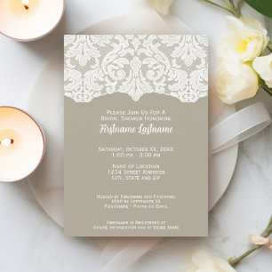Modern Lace Bridal Shower or Engagement Party Invitation