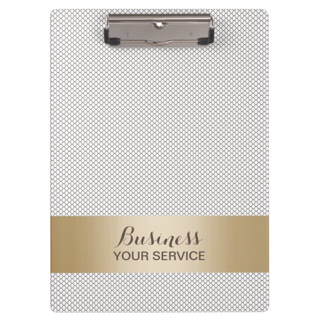 Modern Lace Gold Striped Clipboard (Front)