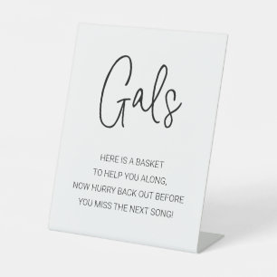 Modern Ladies Bathroom Basket Wedding Pedestal Sign