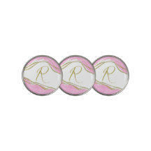 Modern ladies Pink and Gold Golf Ball Marker