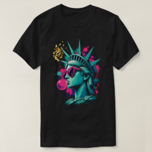  Modern Lady Liberty Pop Art - Heart Sunglasses  T-Shirt