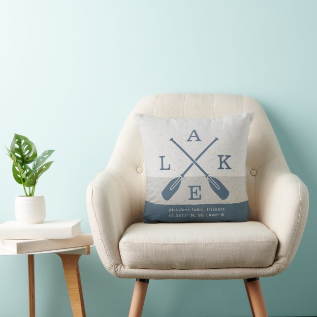 Modern Lake House Coordinates Custom Cushion (Chair)