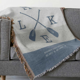 Modern Lake House Custom Coordinates Throw Blanket