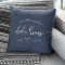 Modern Lake House Family Name Brush Script Blue