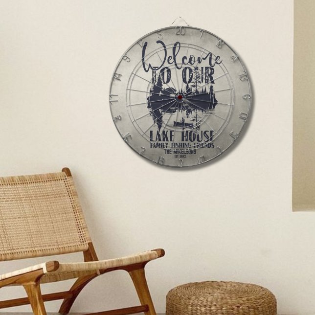 Modern Lake House Family Name Dartboard (Creator Uploaded)