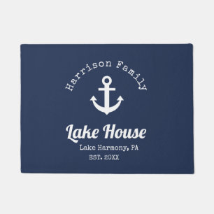Modern Lake House Family Name   Doormat