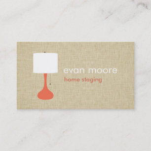 Modern Lamp Home Staging Business Card - linen