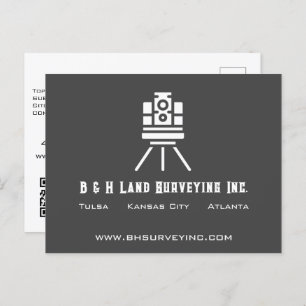 Modern Land Surveyor QR Code Business  Postcard
