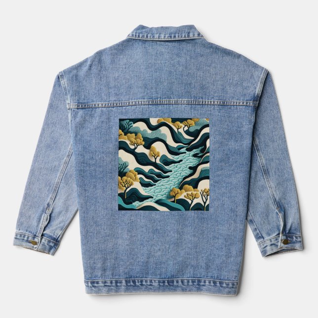 Modern Landscape Denim Jacket (Back)
