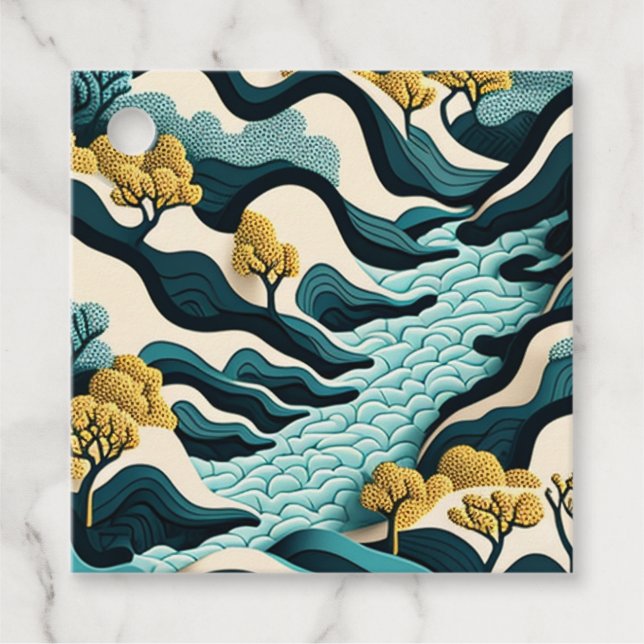 Modern Landscape Favour Tags (Front)