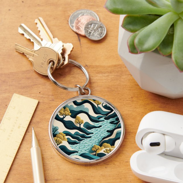 Modern Landscape Key Ring (Desk)
