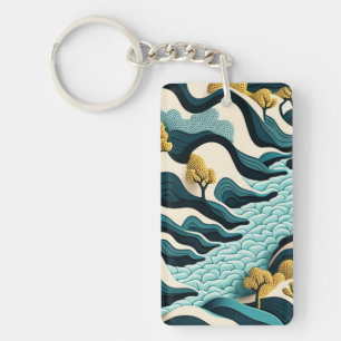 Modern Landscape Key Ring