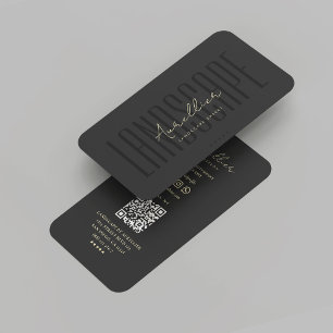 Modern Landscape Monogram Black Gold Professional  Business Card