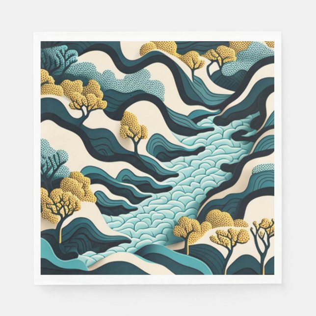 Modern Landscape Napkin (Front)