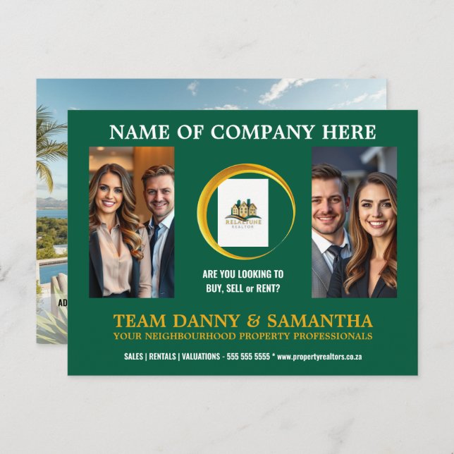 Modern Landscape Photo Postcard Editable Template  (Front/Back)