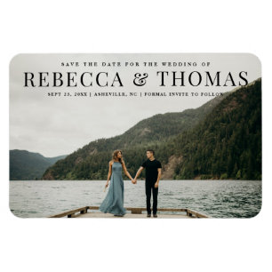 Modern landscape photo wedding save the date magnet