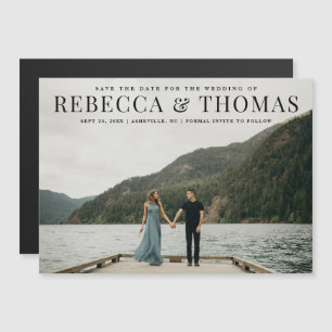 Modern landscape photo wedding save the date magnetic invitation