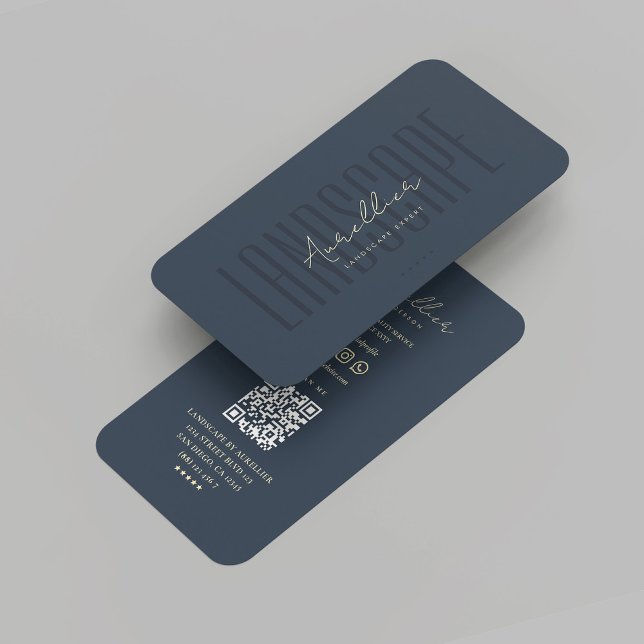 Modern Landscape Professional Monogram Dark Blue Business Card (Modern Landscape Professional Monogram Dark Blue Business Card
)