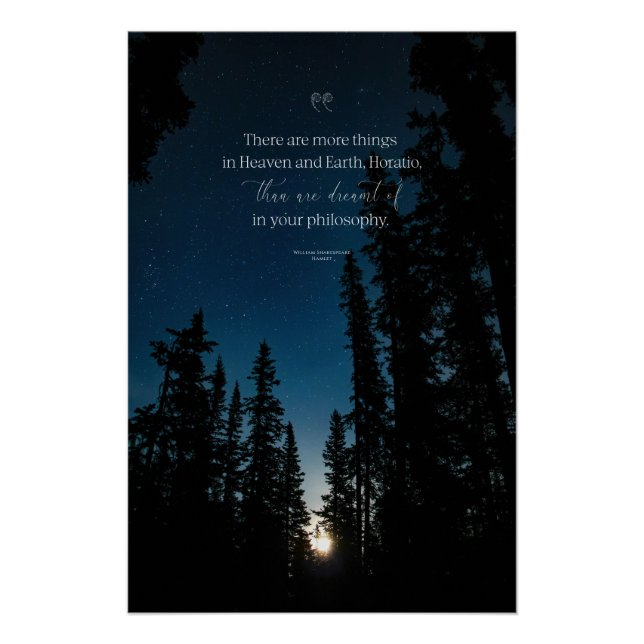Modern Landscape Starry Sky Inspirational Quote  Poster (Front)