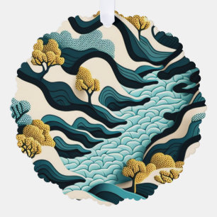 Modern Landscape Tree Decoration Card