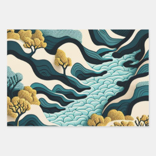 Modern Landscape Wrapping Paper Sheet