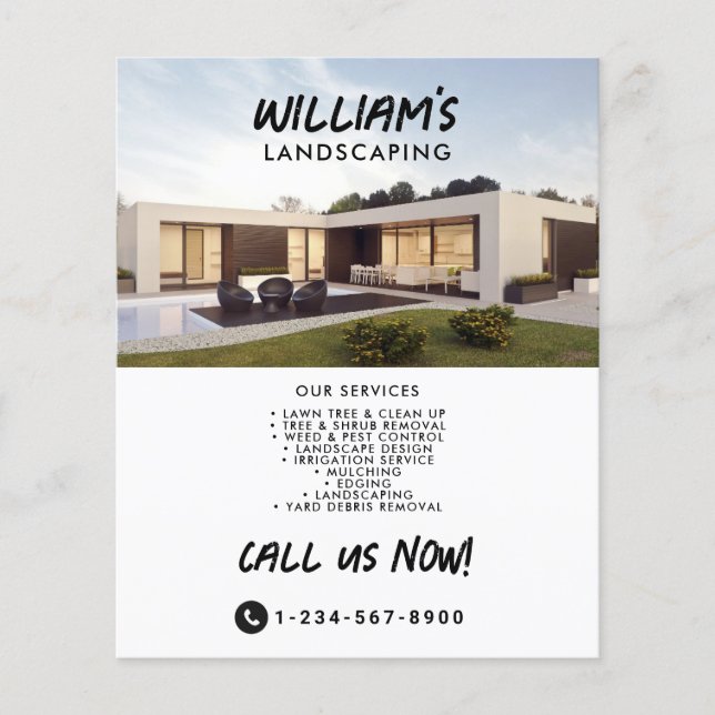 Modern Landscaping Garden Designer Lanscaper Flyer (Front)