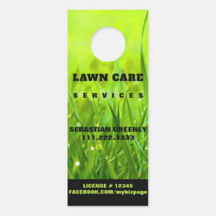 *~* Modern Landscaping Green Grass Lawn Care Door Hanger