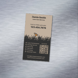 Modern Landscaping - Lawn Care Magnetic Business Card