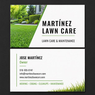 Modern Landscaping Lawn Service Grass Business Card