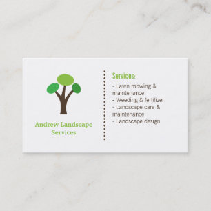 Modern Landscaping Services Tree Business Card