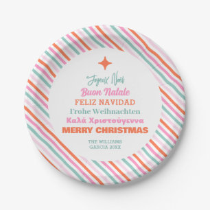 Modern Languages Family Merry Christmas Paper Plate