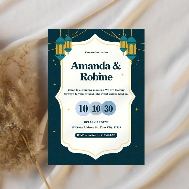 Modern Lantern Wedding Invitation (Creator Uploaded)