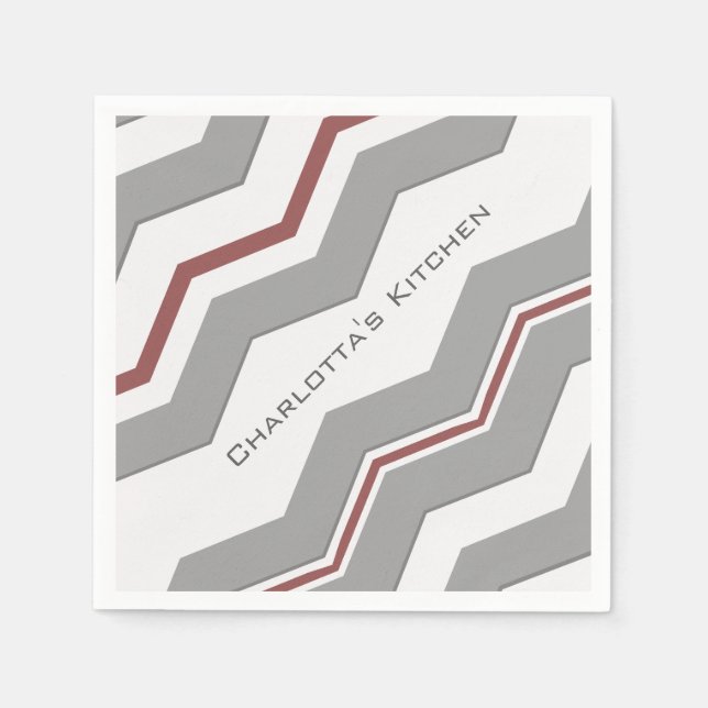 Modern Large Chevron with any Colour and Text Napkin (Front)