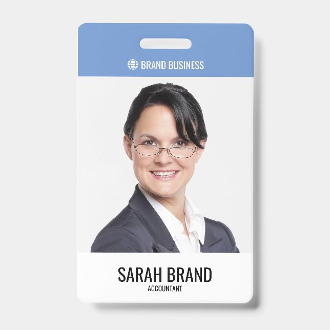 Modern Large Employee Photo Staff ID Badge (Front)