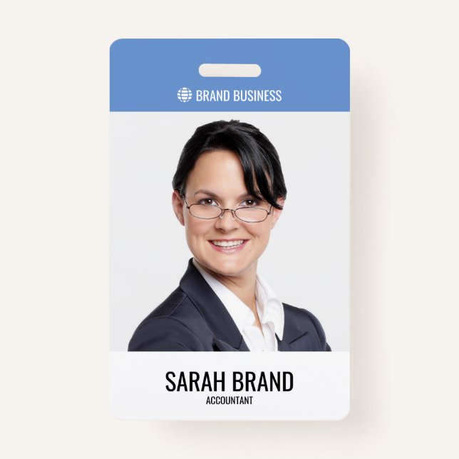Modern Large Employee Photo Staff ID ID Badge (Front)