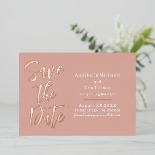 Modern Large Font on Dusty Peach Save the Date