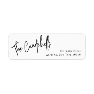 Modern Large Print Simple Return Address Label