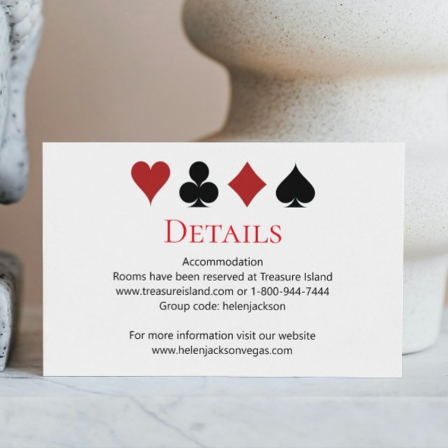 Modern Las Vegas Casino Card Suits Wedding Details (Creator Uploaded)
