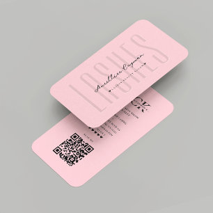 Modern Lash Lashes Beauty Salon Pink Monogram Business Card