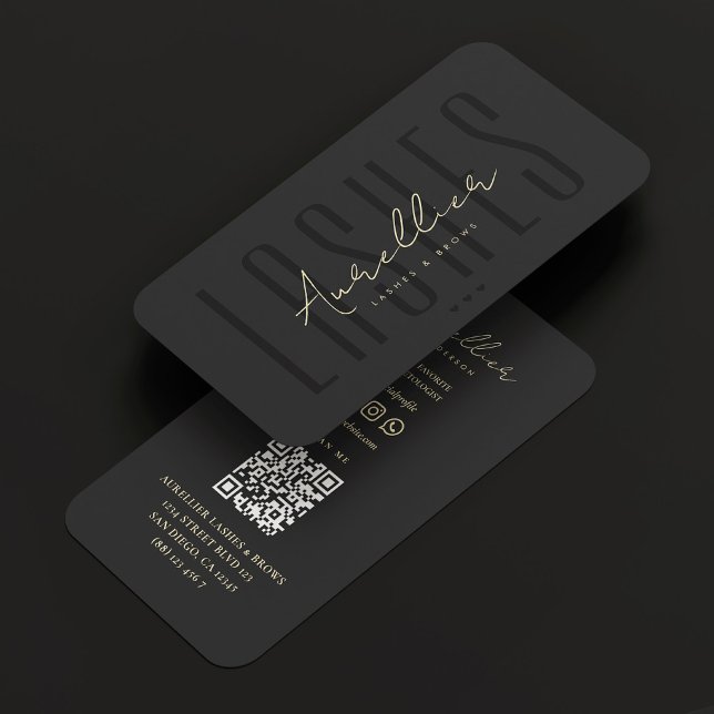 Modern Lashes Brows Makeup Artist Black Beauty Business Card (Modern Lashes Brows Makeup Artist Black Beauty Business Card
)