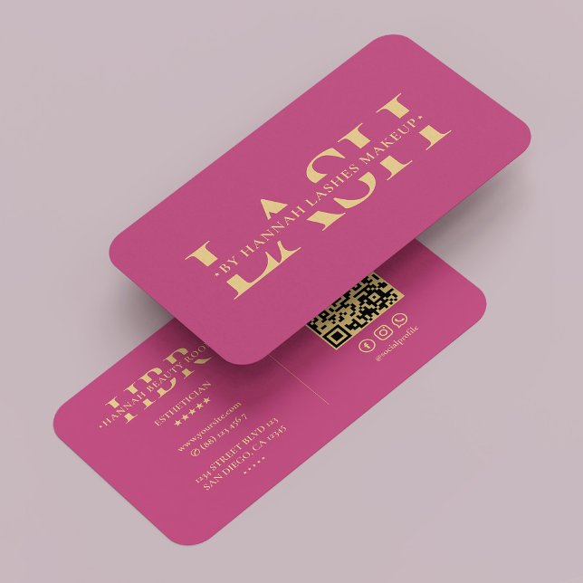 Modern Lashes Makeup Artist Beautician Pink Business Card (Modern Lashes Makeup Artist Beautician Pink Business Card
)