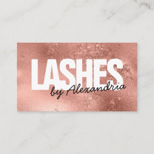 Modern Lashes Rose Gold Sparkle Eyelashes Elegant Loyalty Card