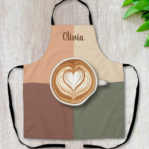 Modern Latte Art Heart Apron